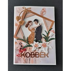 Dies/skre stencils, By Lene's BLD1749, Brudepar