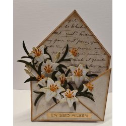 Dies/skre stencils, By Lene's BLD1753, Liljer