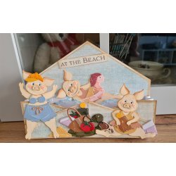 Dies/skre stencils, By Lene's BLD1757, Tilbehr til Glade Grise BLD1750, Badetj, kjole &amp; taske