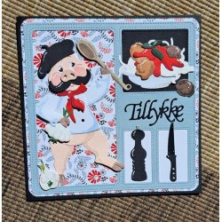 Dies/skre stencils, By Lene's BLD1756, Tilbehr til Glade Grise BLD1750, Kokketj &amp; kkkengrej