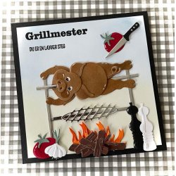 Dies/skre stencils, By Lene's BLD1756, Tilbehr til Glade Grise BLD1750, Kokketj &amp; kkkengrej