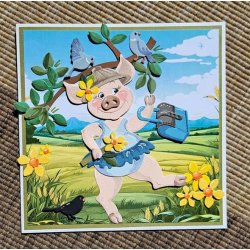 Dies/skre stencils, By Lene's BLD1757, Tilbehr til Glade Grise BLD1750, Badetj, kjole &amp; taske