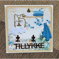 Dies/skre stencils, By Lene's BLD1758, Badekar m/tilbehr