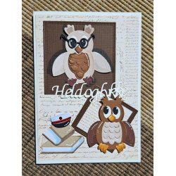 Dies/skre stencils, By Lene's BLD1759, Ugler