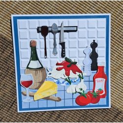 Dies/skre stencils, By Lene's BLD1761, Vin &amp; Ost