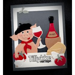 Dies/skre stencils, By Lene's BLD1761, Vin &amp; Ost