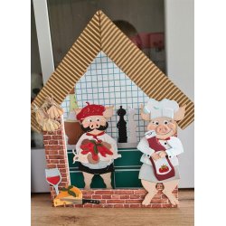 Dies/skre stencils, By Lene's BLD1762, Spaghetti m/kdboller, kecthup &amp; kotelet