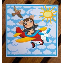 Dies/skre stencils, By Lene's BLD1766, Flyvemaskine