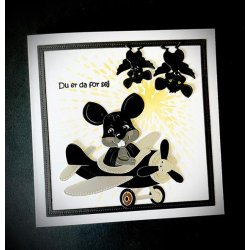 Dies/skre stencils, By Lene's BLD1766, Flyvemaskine