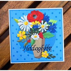 Dies/skre stencils, By Lene's BLD1771, Kornblomster