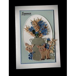 Dies/skre stencils, By Lene's BLD1771, Kornblomster