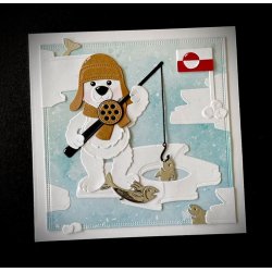 Dies/skre stencils, By Lene's BLD1783, Fiskestang &amp; fisk, is-fiskeri