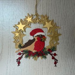 Dies/skre stencils, By Lene's BLD1795, Jule fugl (rdhals)