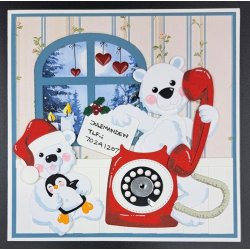 Dies/skre stencils, By Lene's BLD1803, Gammeldags telefon m/drejeskive