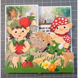 Dies/sk�re stencils, By Lene's BLD1818, Tilbeh�r til troldene (BLD1816) - fluesvampe, k�lle, kurv, stol &amp; bord