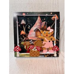 Dies/sk�re stencils, By Lene's BLD1818, Tilbeh�r til troldene (BLD1816) - fluesvampe, k�lle, kurv, stol &amp; bord