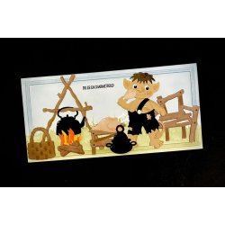 Dies/sk�re stencils, By Lene's BLD1819, Tilbeh�r til troldene (BLD1816) - b�l, stegt kylling, kedel, potte