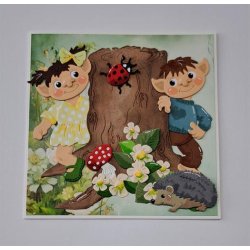 Dies/sk�re stencils, By Lene's BLD1820, Troldehus (Tr�stub) m/pynt til dekorere huset