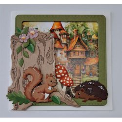 Dies/sk�re stencils, By Lene's BLD1820, Troldehus (Tr�stub) m/pynt til dekorere huset