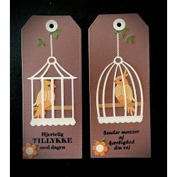 Dies/sk�re stencils, By Lene's BLD1822, Fuglebure &amp; sk�nne papeg�jer/undulater