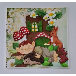 Dies/sk�re stencils, By Lene's BLD1823, Skovdyr; egern, pindsvin, gr�vling og hare/kanin