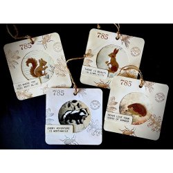 Dies/sk�re stencils, By Lene's BLD1823, Skovdyr; egern, pindsvin, gr�vling og hare/kanin