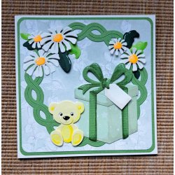 Dies/sk�re stencils, By Lene's BLD1829, Krans, blomster &amp; blade