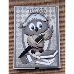 Dies/sk�re stencils, By Lene's BLD1831, Ugler &amp; kop