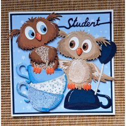 Dies/sk�re stencils, By Lene's BLD1831, Ugler &amp; kop