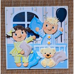 Dies/sk�re stencils, By Lene's BLD1835, Baby hjerteballon