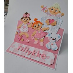 Dies/sk�re stencils, By Lene's BLD1839, Troldeunger/Babytrolde