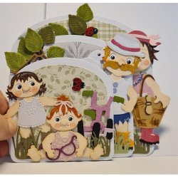 Dies/sk�re stencils, By Lene's BLD1839, Troldeunger/Babytrolde