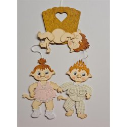 Dies/sk�re stencils, By Lene's BLD1842, Tilbeh�r til Troldeunger/Babytrolde (BLD1839), Vugge, rangle &amp; bamse