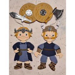 Dies/sk�re stencils, By Lene's BLD1845, Tilbeh�r til Vikinger (BLD1844), Piget�j &amp; fletninger