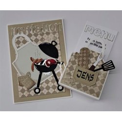 Dies/sk�re stencils, By Lene's BLD1849, Forkl�de, grill tilbeh�r &amp; lille �ske