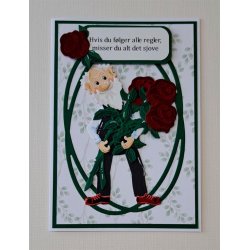 Dies/sk�re stencils, By Lene's BLD1860; Oval ramme &amp; rose