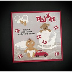 Dies/sk�re stencils, By Lene's BLD1866; Baby ting; sutter, bil, bamse