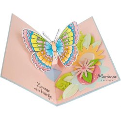 Dies/skre stencils, St med "pop-op" dies &amp; sommerfugle die+stempel, COL1563