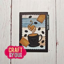 Dies/skre stencils fra Craft&You, CW262 "Rammer &amp; kaffekop"