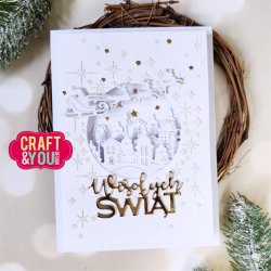 Dies/skre stencils fra Craft&You, CW371 "Julemandens kane"