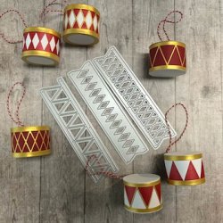 Dies/skre stencil, Tilbehr til juletromme, Dan dies 7921