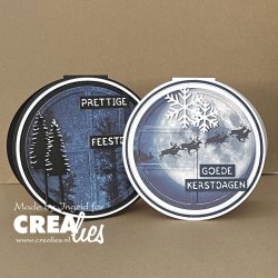 Dies/skre stencil, dobbelt rund kort fra Crealies, CLCZ591