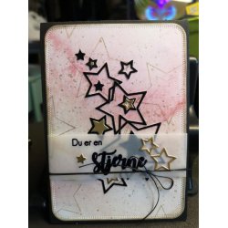 Dies/skre stencil, Simple&Basic, SBD231, Stjerner i omrids &amp; massiv