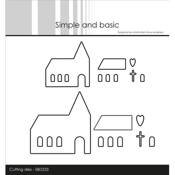 Dies/skre stencil, Simple&Basic, SBD233, kirker i 2 str.