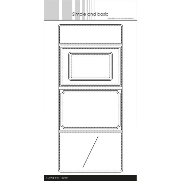 Dies/skre stencil, Simple&Basic, SBD241, Omslag til A7 kort