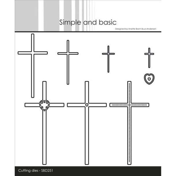 Dies/skre stencil, Simple&Basic, SBD251, Kors i forskellige strrelser