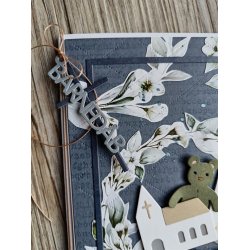 Dies/skre stencil, Simple&Basic, SBD269, "Baby" ord m/je til ophng