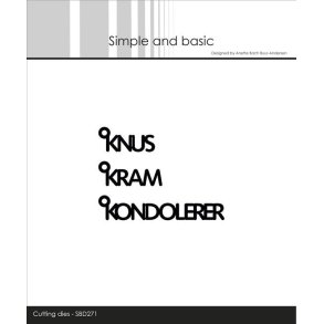 Dies/sk�re stencil, Simple&Basic, SBD271, ord m/�je til oph�ng (knus, kram, kondolerer)