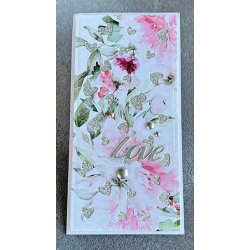 Dies/skre stencil, Simple&Basic, SBD280, base i mini slimkort-str. m/hjerte-huller