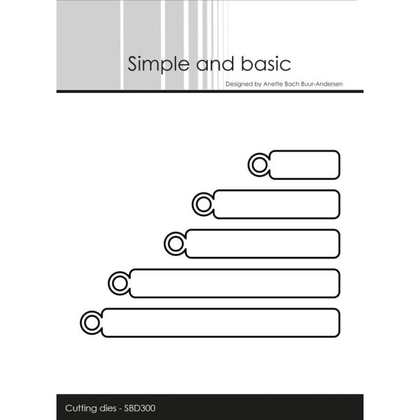 Dies/skre stencil, Simple&Basic, SBD300, 5 bannere med je